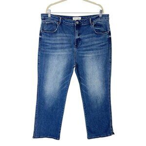 NEW Risen High Rise‎ Slit Straight Jeans Womens Size 3XL Ankle